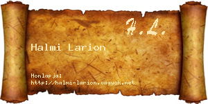 Halmi Larion névjegykártya